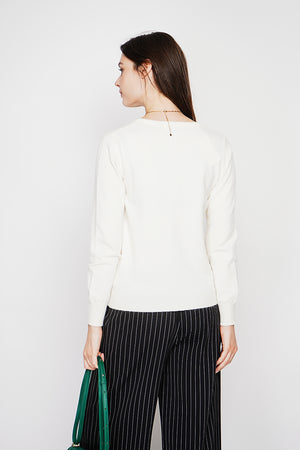 Fancy buttoned crew neck vest with long sleeves
