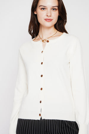 Fancy buttoned crew neck vest with long sleeves