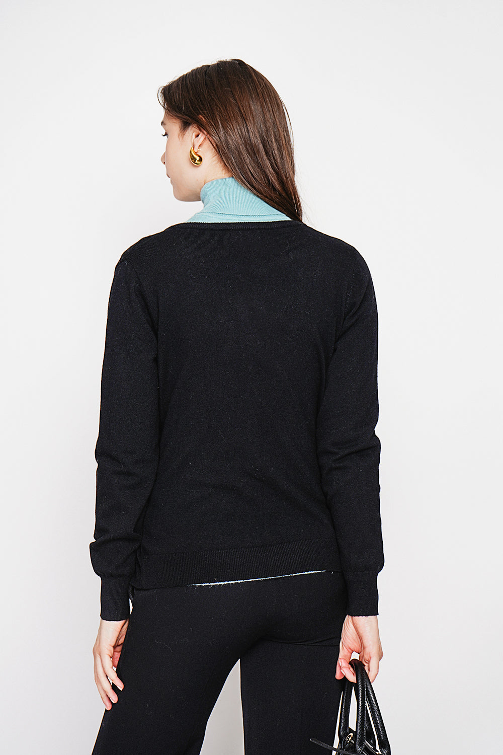 Fancy buttoned crew neck vest with long sleeves
