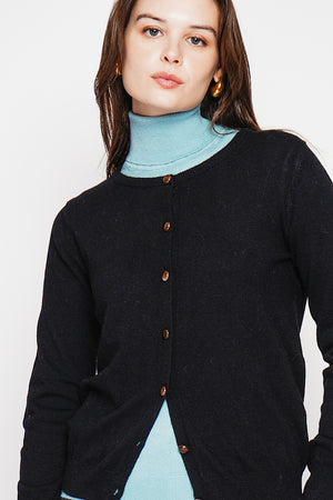 Fancy buttoned crew neck vest with long sleeves