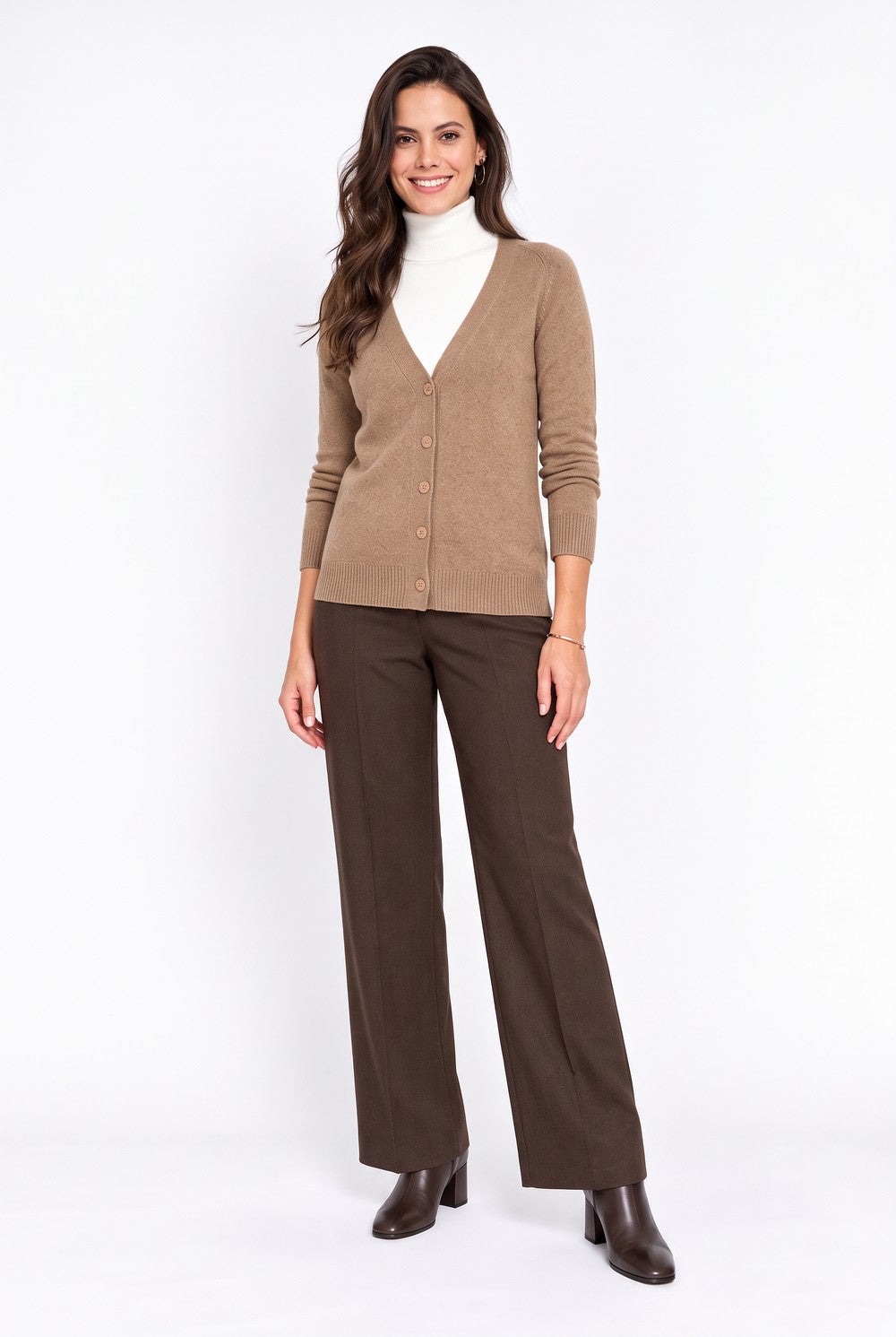 Gilet long oversize à poches – Camel – C&Jo