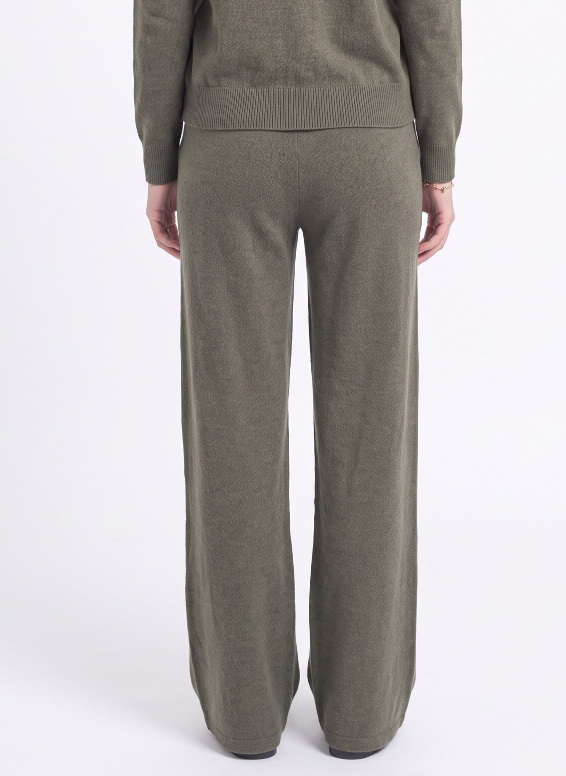 Pantalon large taille haute – Kaki – C&Jo
