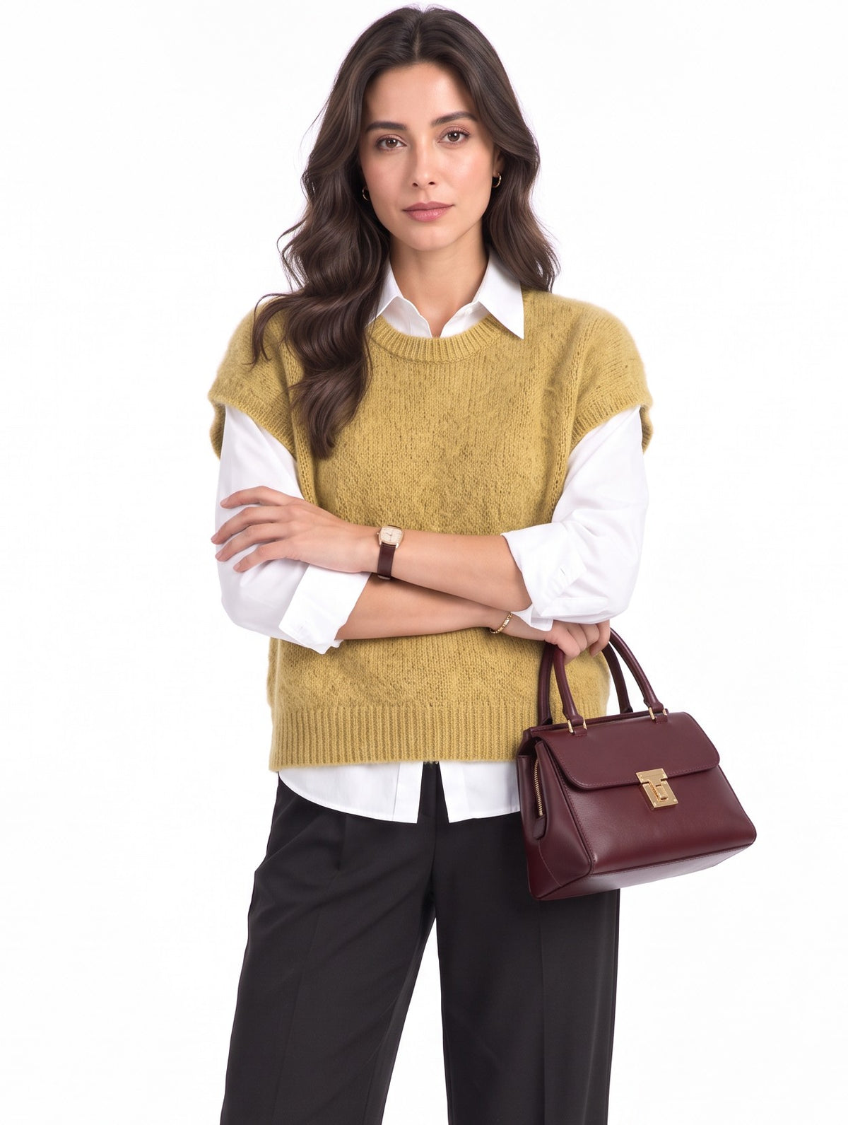 Pull poncho sans manches – Mangue – C&Jo