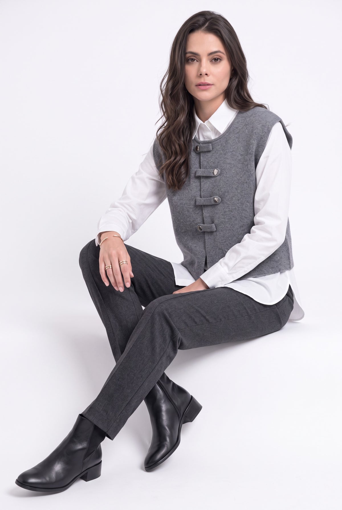 Gilet sans manches oversize – Gris foncé – C&Jo