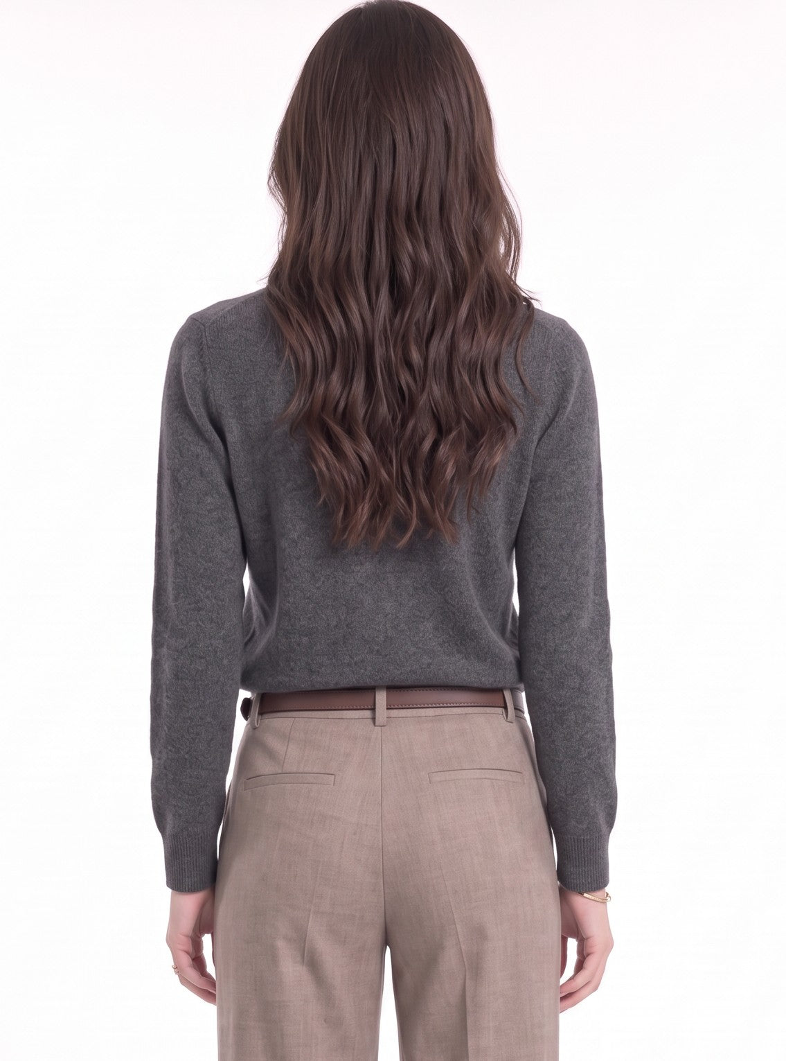 Pull col tunisien coupe droite – Gris foncé – C&Jo