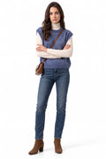 Sleeveless crew neck sweater, 4-ply – Bright Blue – C&Jo