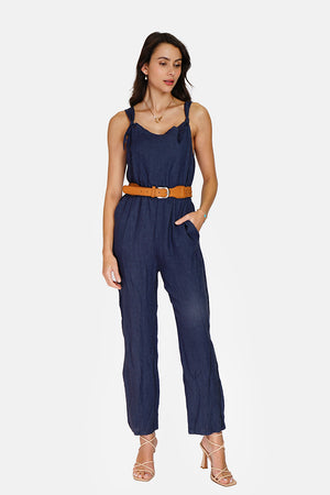 Dungarees with knot pockets on the sides
