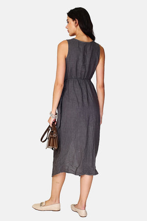 Long dress with front knot and back zip closure