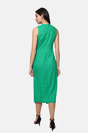 Long dress with front knot and back zip closure