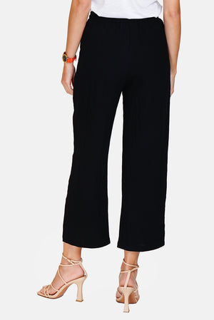 High waist patch pocket pants with drawstring