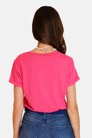 Short-sleeved V-neck T-shirt