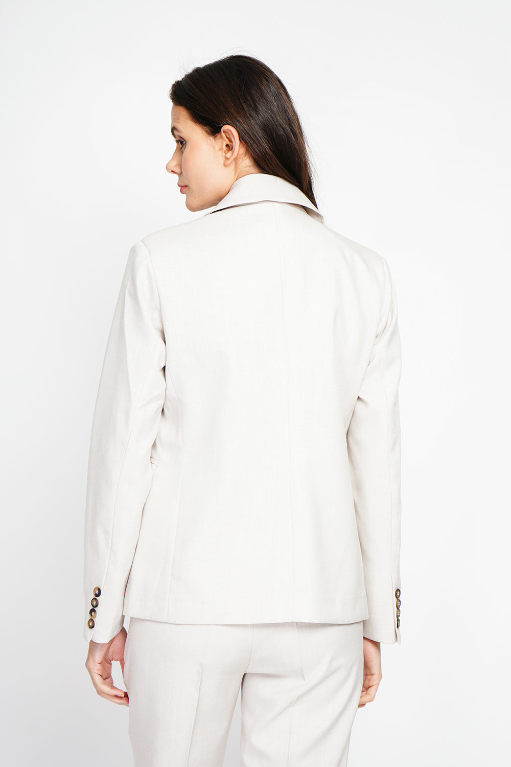 Veste col à revers, poches à rabat, manches longues – Lin – Le Jardin du Lin