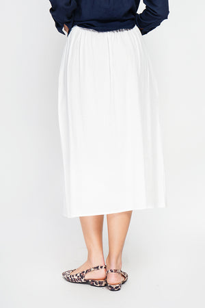 Buttoned front wrap skirt with side pockets