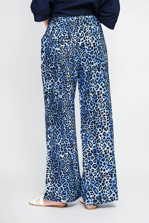 Leopard High Waist Drawstring Pants with Pockets