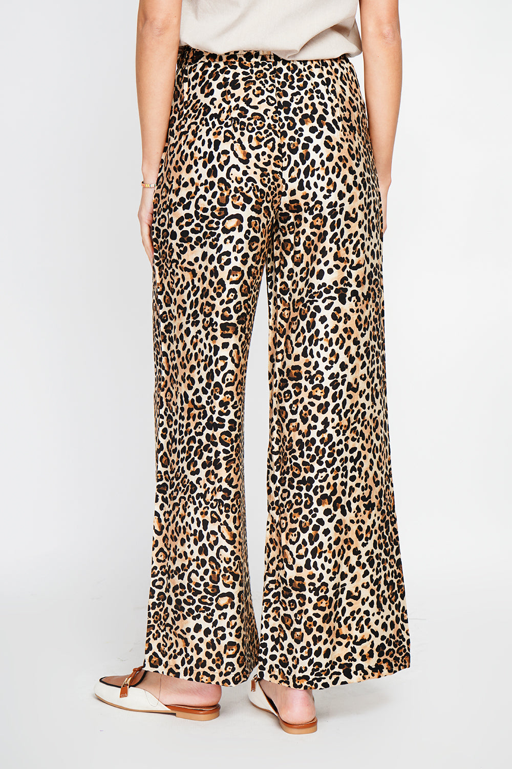 Leopard High Waist Drawstring Pants with Pockets