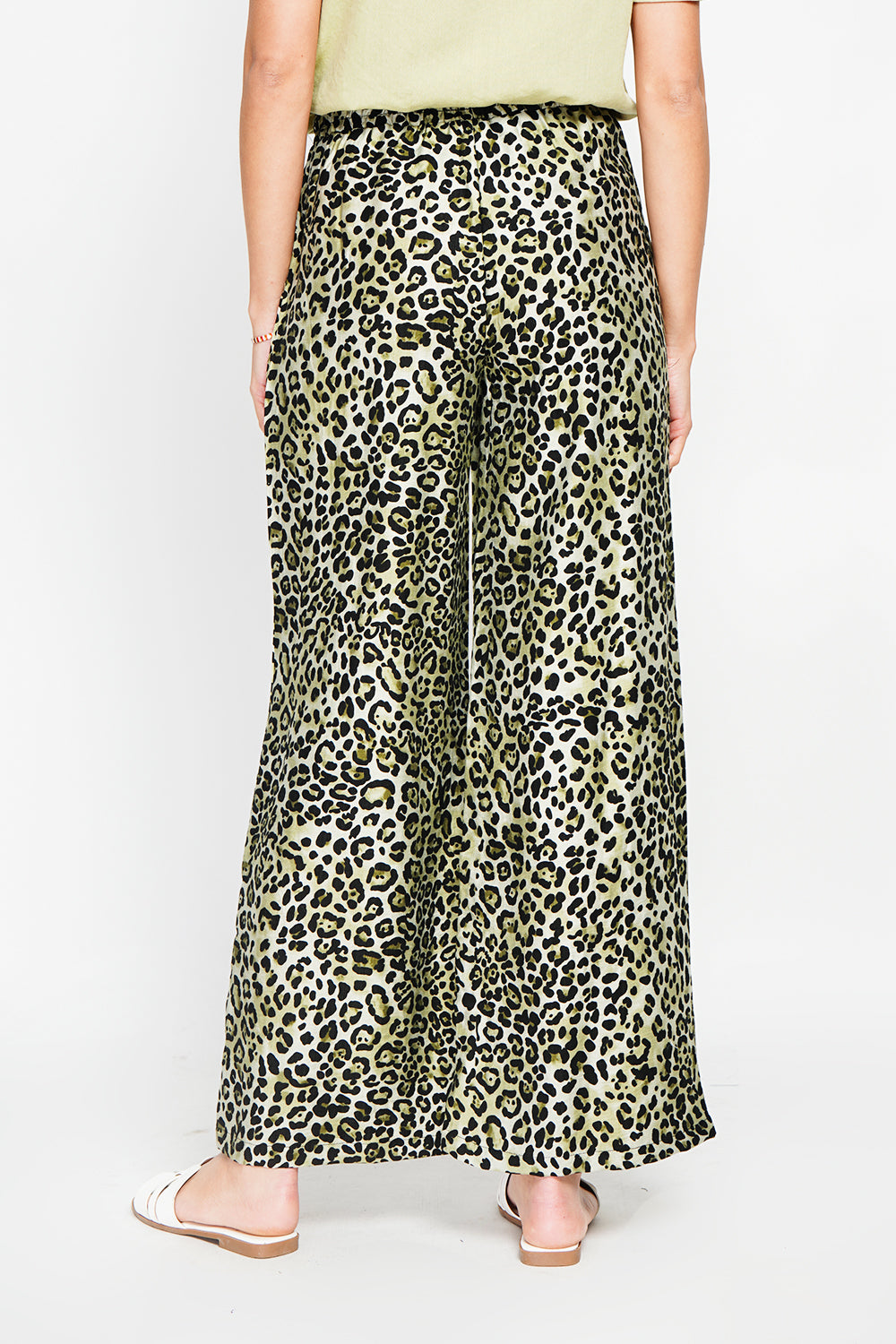 Leopard High Waist Drawstring Pants with Pockets