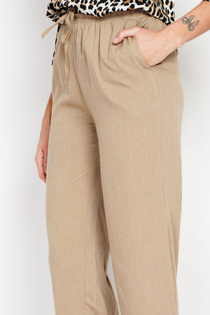 High waisted drawstring pants with pockets