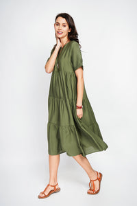 Babydoll long dress with short sleeves