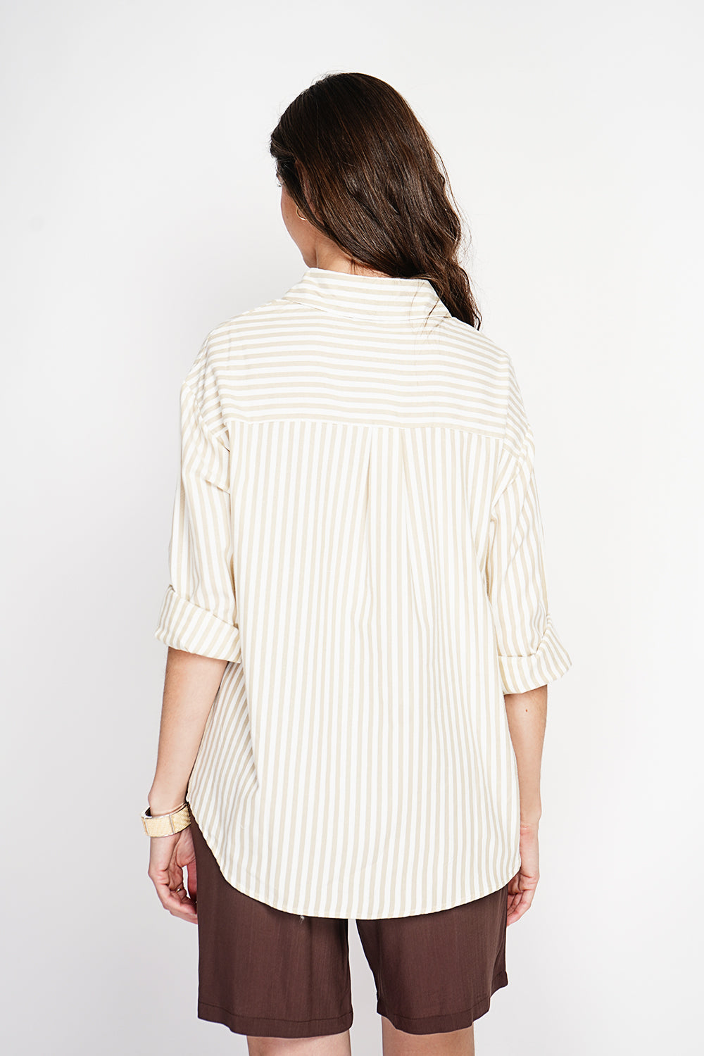 Chemise longue oversize poche poitrine, manches longues – Lin – Le Jardin du Lin