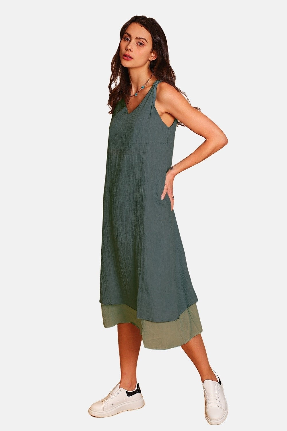 Casual V-neck lined dresses S/M