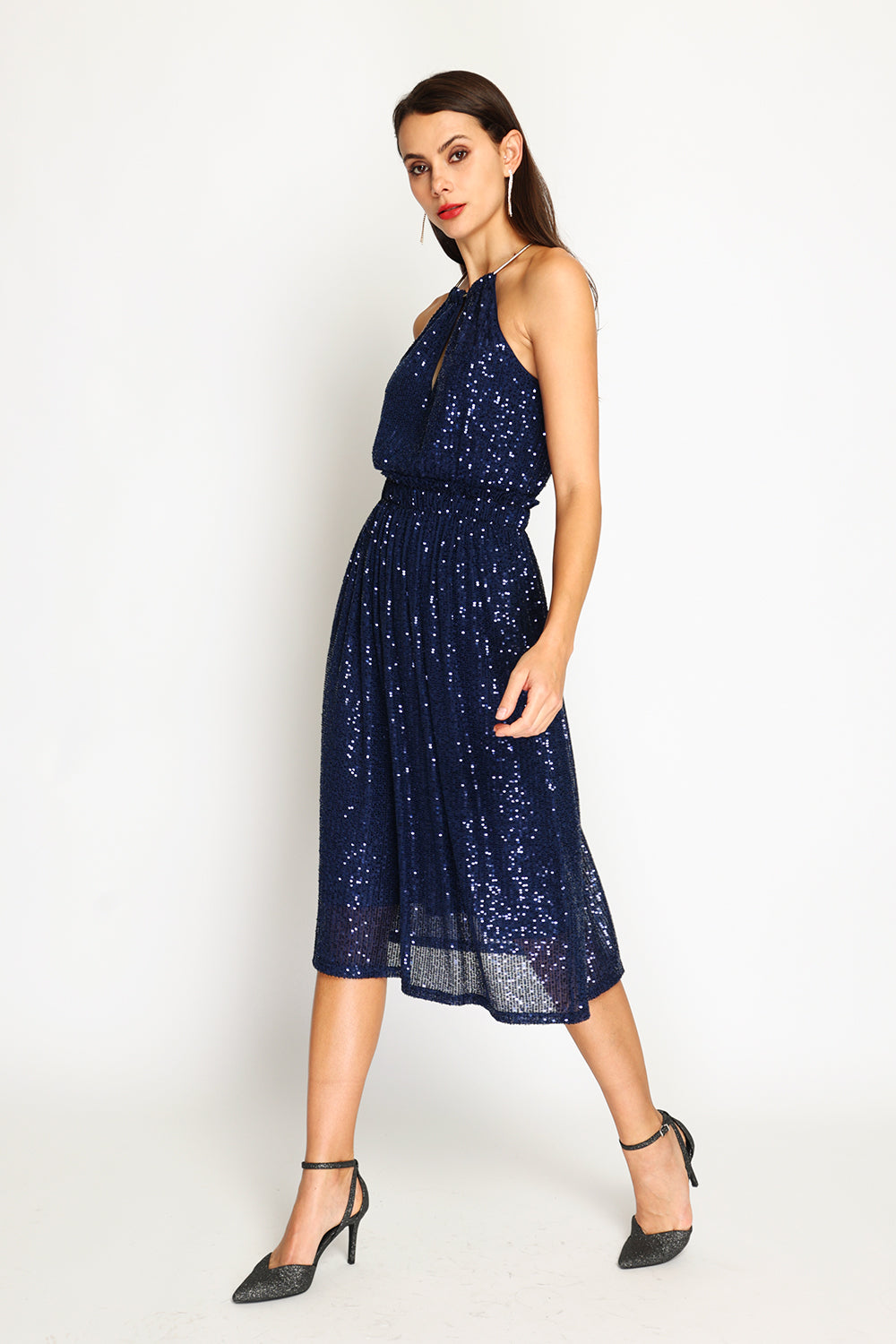 Long sequin bridesmaid dress
