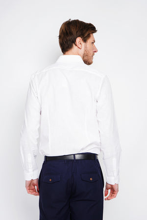 Slim fit shirt with Italian collar and two-button broken cuff