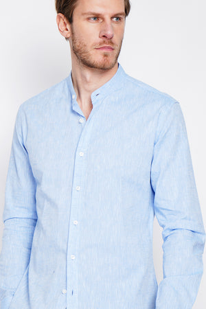 Slim fit shirt with officer collar, square cuff and two buttons