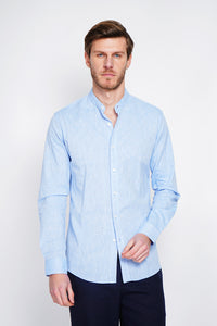 Slim fit shirt with officer collar, square cuff and two buttons