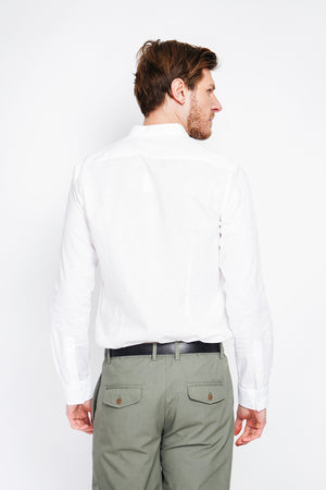 Slim fit shirt with officer collar, square cuff and two buttons