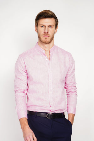 Slim fit shirt with officer collar, square cuff and two buttons