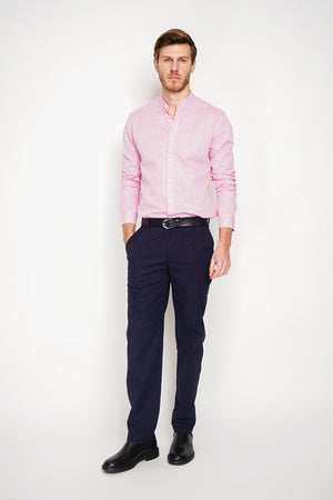 Slim fit shirt with officer collar, square cuff and two buttons