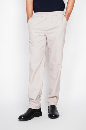 Semi-slim striped pants, Elasticated waistband, 2 side pockets on the front, 2 back pockets