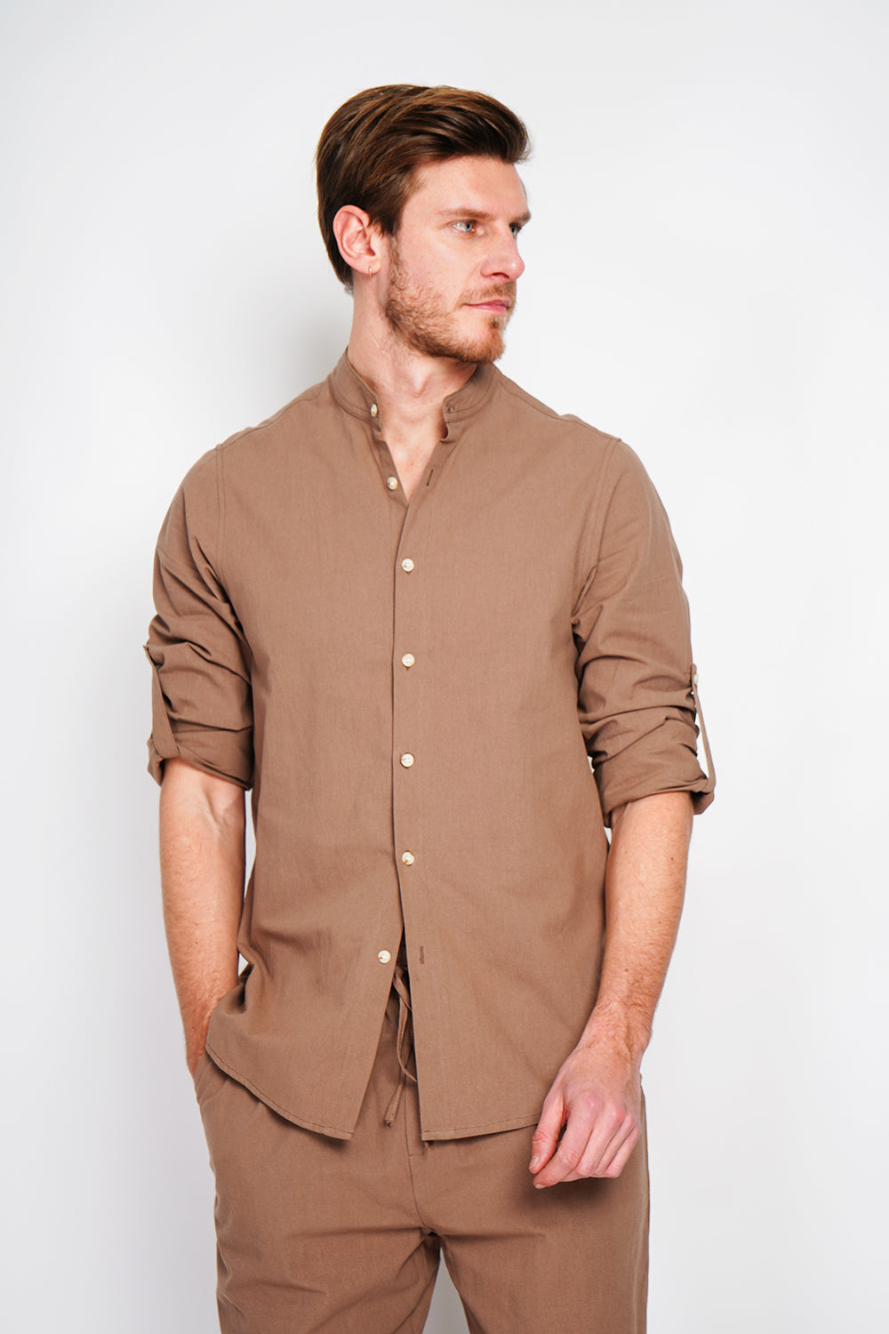 Long sleeve officer collar shirt