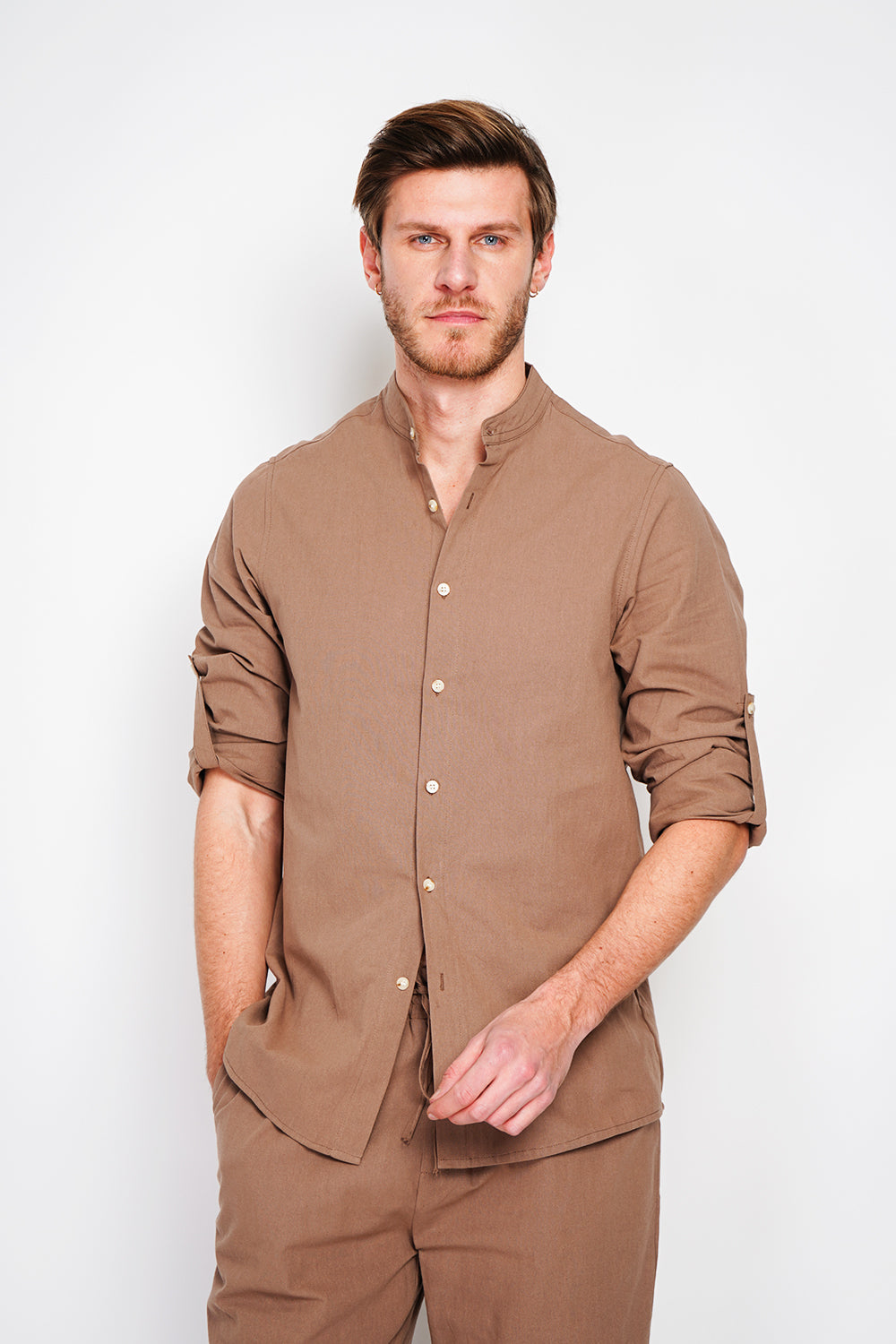 Long sleeve officer collar shirt