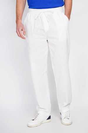 Straight cut pants, elasticated waistband with drawstring, 2 side front pockets,