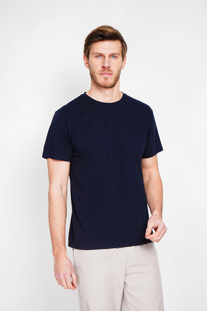 Round neck short sleeve t-shirt Patch pocket on the chest