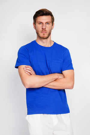 Round neck short sleeve t-shirt Patch pocket on the chest