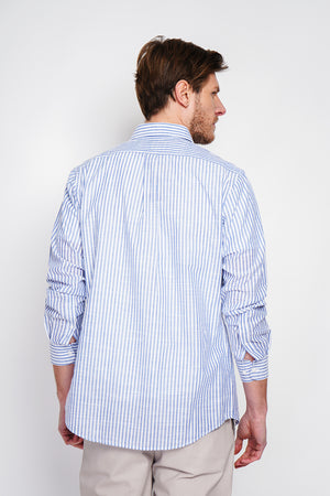 Classic stripe spread collar woven shirt