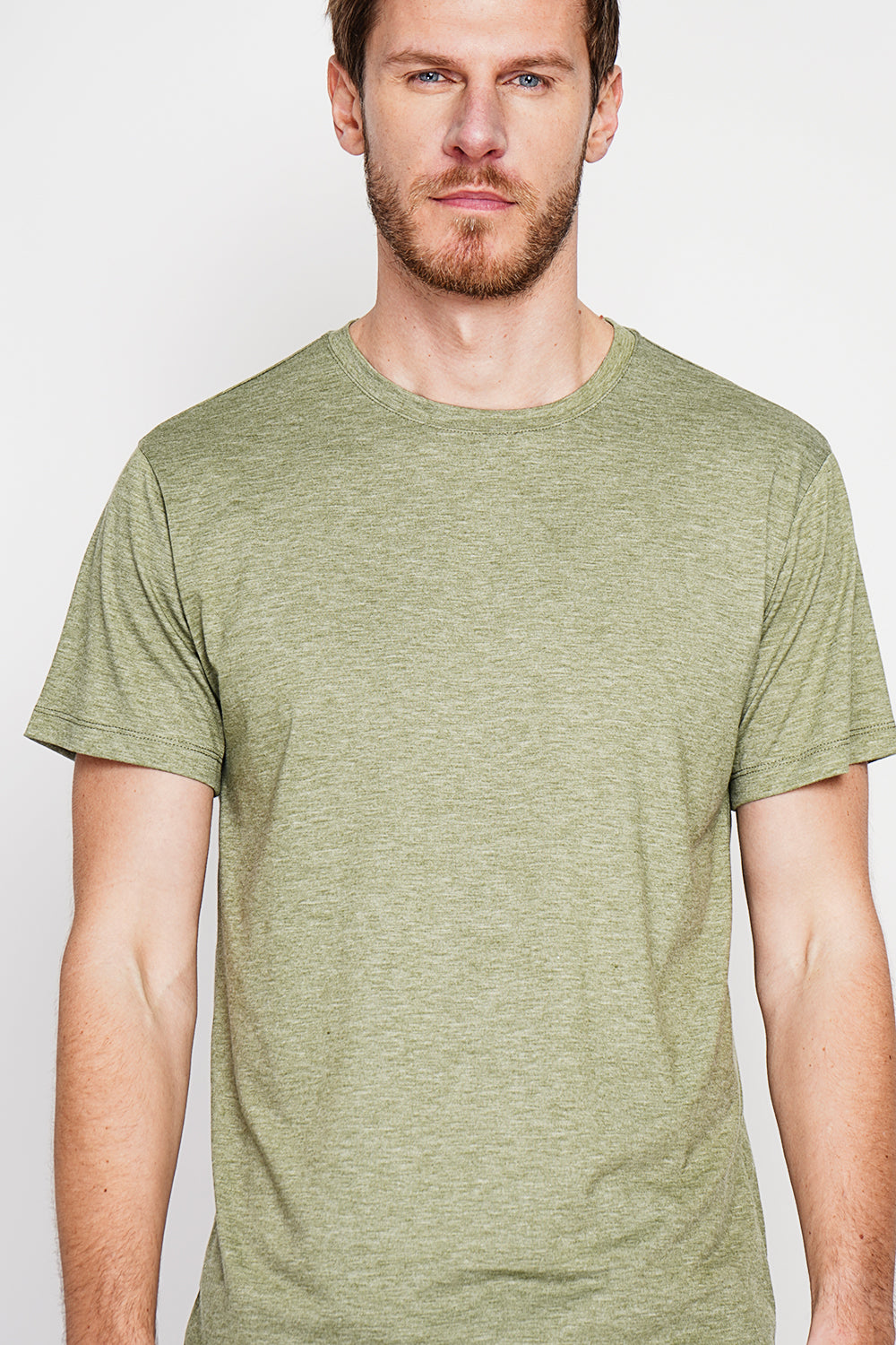 T-shirt col rond manches courtes – Kaki – Secret du Lin