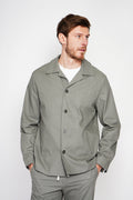Classic collar jacket with buttoned front and side pockets – Khaki – Secret du Lin