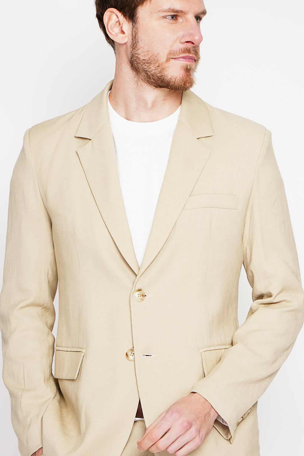 Classic 2-button jacket – Camel – Secret du Lin