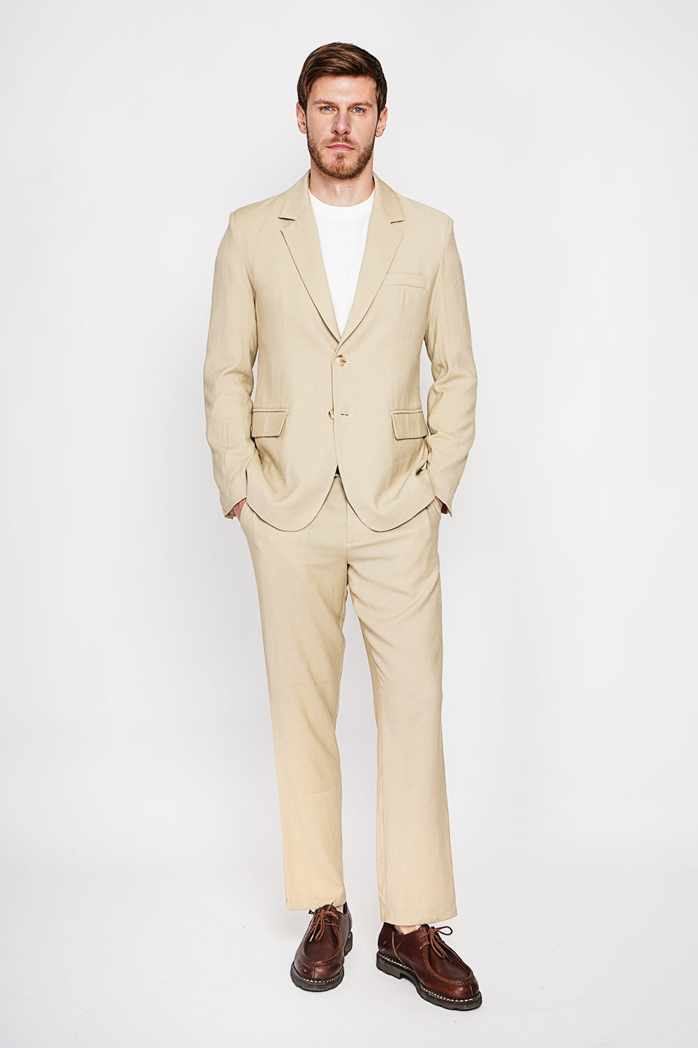 Classic 2-button jacket – Camel – Secret du Lin