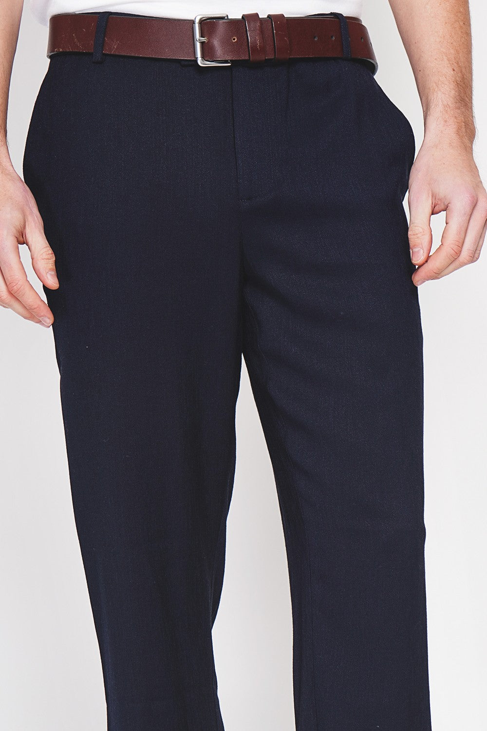 Pantalon coupe droite 2 poches latérales – Bleu marine – Secret du Lin