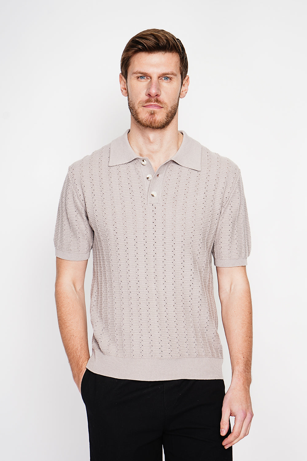 Pull col rond manches courtes tricot fantaisie – Lin – Secret du Lin
