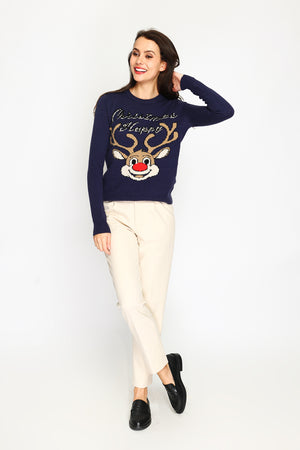 Women's long-sleeved Christmas sweater