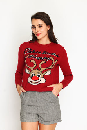 Women's long-sleeved Christmas sweater