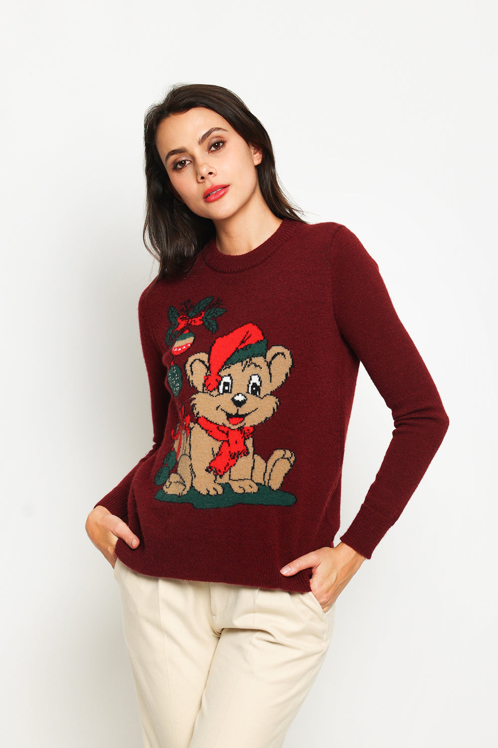 Women's long-sleeved Christmas sweater