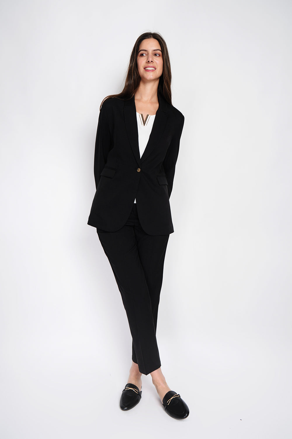 Blazer léger à fines rayures – Noir – William de Faye
