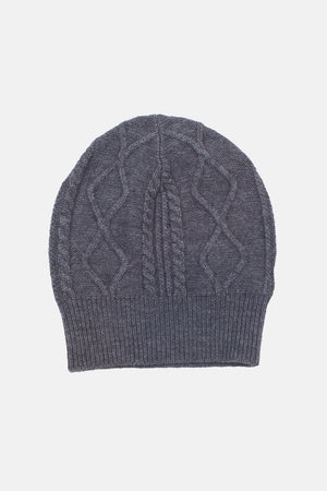 Ribbed cable knit beanie