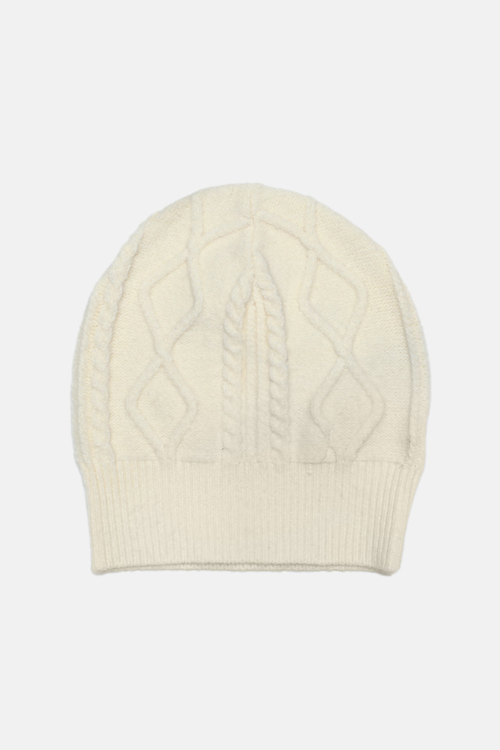 Ribbed cable knit beanie